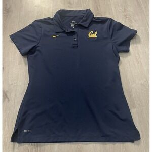CAL Bears-Nike Womens Large Performance Polo Shirt-DRY FIT-Navy Blue